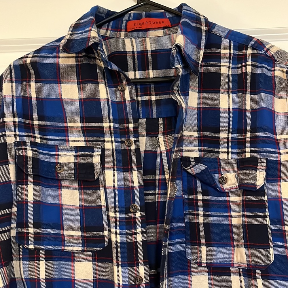 Blue flannel button down - Picture 3 of 4